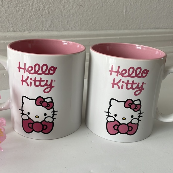 HELLO KITTY Sanrio large coffee tea drink mugs set of 2 bundle 20 oz new - Picture 2 of 7